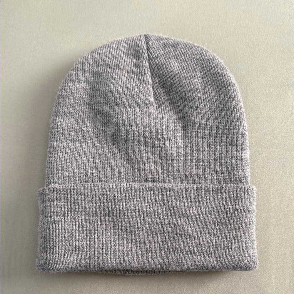 Carhartt Light Heather Gray Knit Beanie with Ribbed Texture - Picture 2 of 4